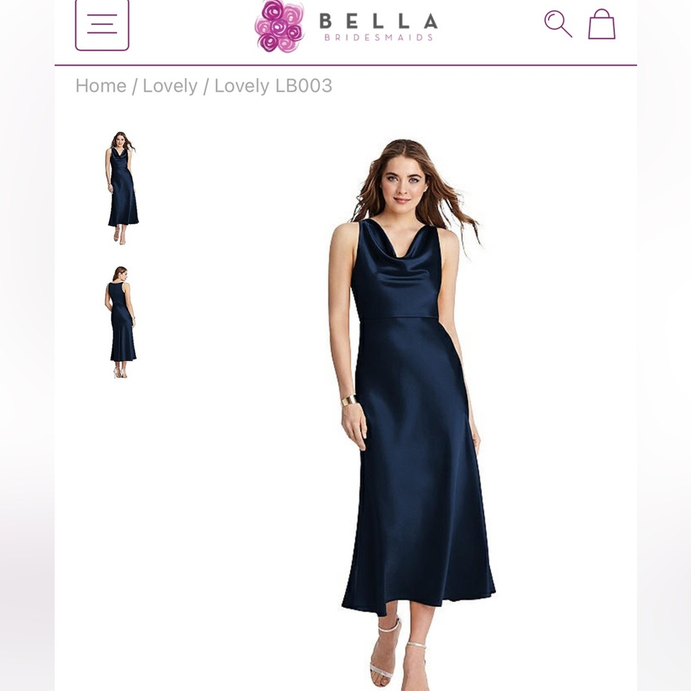 Lovely Bridesmaid Dress, Size 4, Navy Blue, Bella Bridesmaids